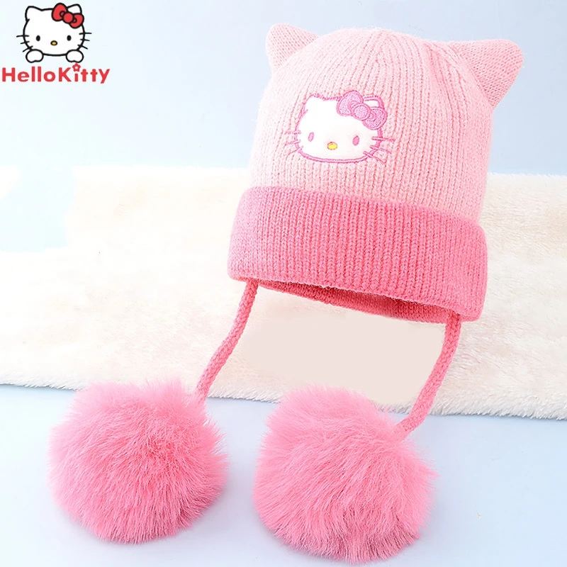 Sanrio Kawaii Hellokitty Children Winter Hat Girl Thickening Warm Knitting Wool Cap Small Children Kindergarten Windproof Cap
Sanrio Kawaii Hellokitty Children Winter Hat Girl Thickening Warm Knitting Wool Cap Small Children Kindergarten Windproof Cap