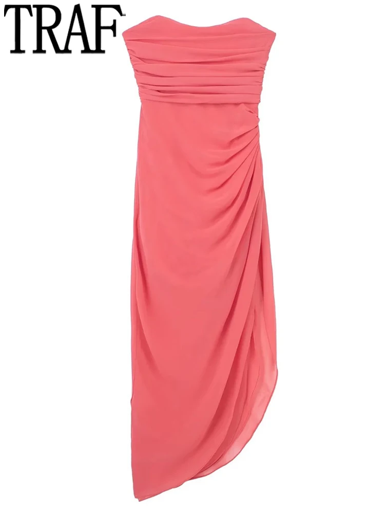TRAF Tulle Corset Dress Woman Off Shoulder Long Dresses For Women Asymmetric Pink Mesh Dress Party Night Pleated Evening Dresses
TRAF Tulle Corset Dress Woman Off Shoulder Long Dresses For Women Asymmetric Pink Mesh Dress Party Night Pleated Evening Dresses