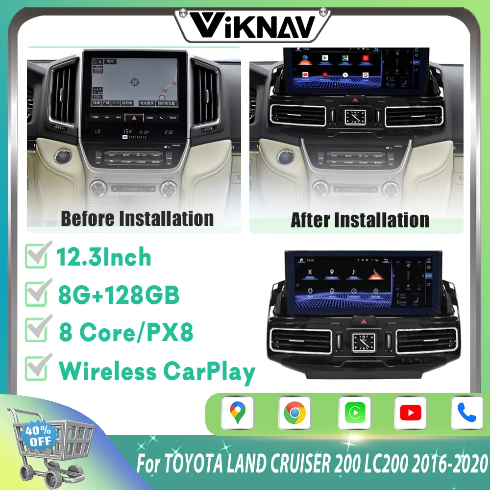 12,3 дюймовая двойная система 128G 8 Core Carplay радио для TOYOTA LAND CRUISER 200 LC200 2016-2020 сенсорный экран Plug & Play 4G WIFI
12,3 дюймовая двойная система 128G 8 Core Carplay радио для TOYOTA LAND CRUISER 200 LC200 2016-2020 сенсорный экран Plug & Play 4G WIFI