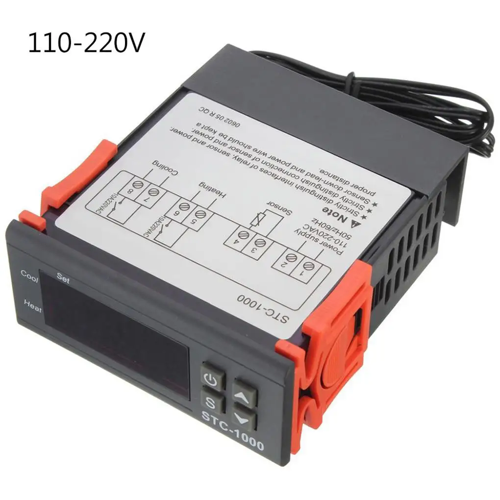 Digital Temperature Controller STC-1000 Thermoregulator thermostat With Heater And Cooler
Digital Temperature Controller STC-1000 Thermoregulator thermostat With Heater And Cooler