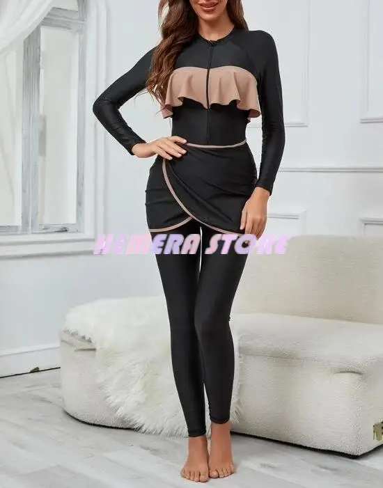 Muslim Women Swimwear Modest Patchwork Hijab Long Sleeves Sport Swimsuit 3pcs Islamic Burkinis Wear Bathing Suit XL
Muslim Women Swimwear Modest Patchwork Hijab Long Sleeves Sport Swimsuit 3pcs Islamic Burkinis Wear Bathing Suit XL