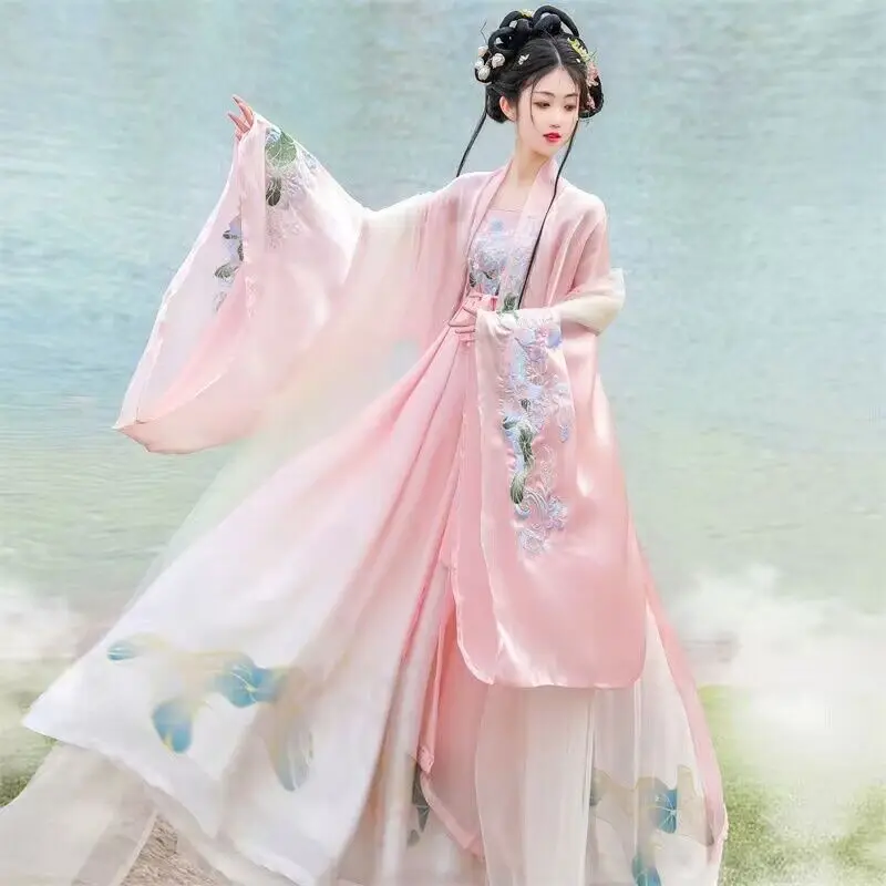 Hanfu Dress Women Halloween&Carnival Princess Cosplay Costume Chinese Traditional Embroidery Vintage Hanfu Green Blue Pink Dress
Hanfu Dress Women Halloween&Carnival Princess Cosplay Costume Chinese Traditional Embroidery Vintage Hanfu Green Blue Pink Dress
