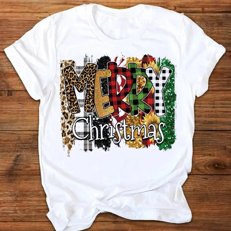 Leopard Letter 90s Trend Women Graphic Merry Christmas Wear New Year Short Sleeve T Shirt Print Tops Tees Clothing T-Shirt
Leopard Letter 90s Trend Women Graphic Merry Christmas Wear New Year Short Sleeve T Shirt Print Tops Tees Clothing T-Shirt