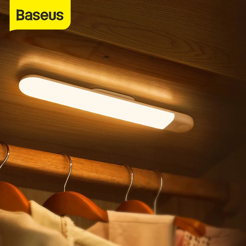 Baseus LED Closet Light PIR Motion Sensor Night Lights USB Rechargeable Wardrobe LED Light Bar Wall Kitchen Cabinet Smart Lamp
Baseus LED Closet Light PIR Motion Sensor Night Lights USB Rechargeable Wardrobe LED Light Bar Wall Kitchen Cabinet Smart Lamp