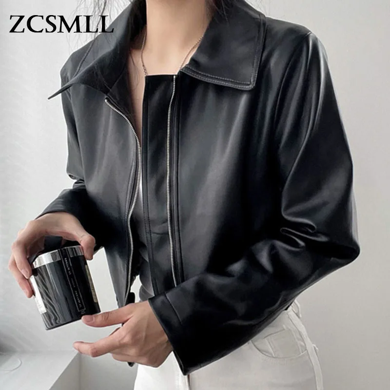 ZCSMLL Personality Lapel Zipper Bf Wind Casual Long-sleeved Leather Motorcycle Jacket Short Jacket Korean Autumn Pu Coat
ZCSMLL Personality Lapel Zipper Bf Wind Casual Long-sleeved Leather Motorcycle Jacket Short Jacket Korean Autumn Pu Coat