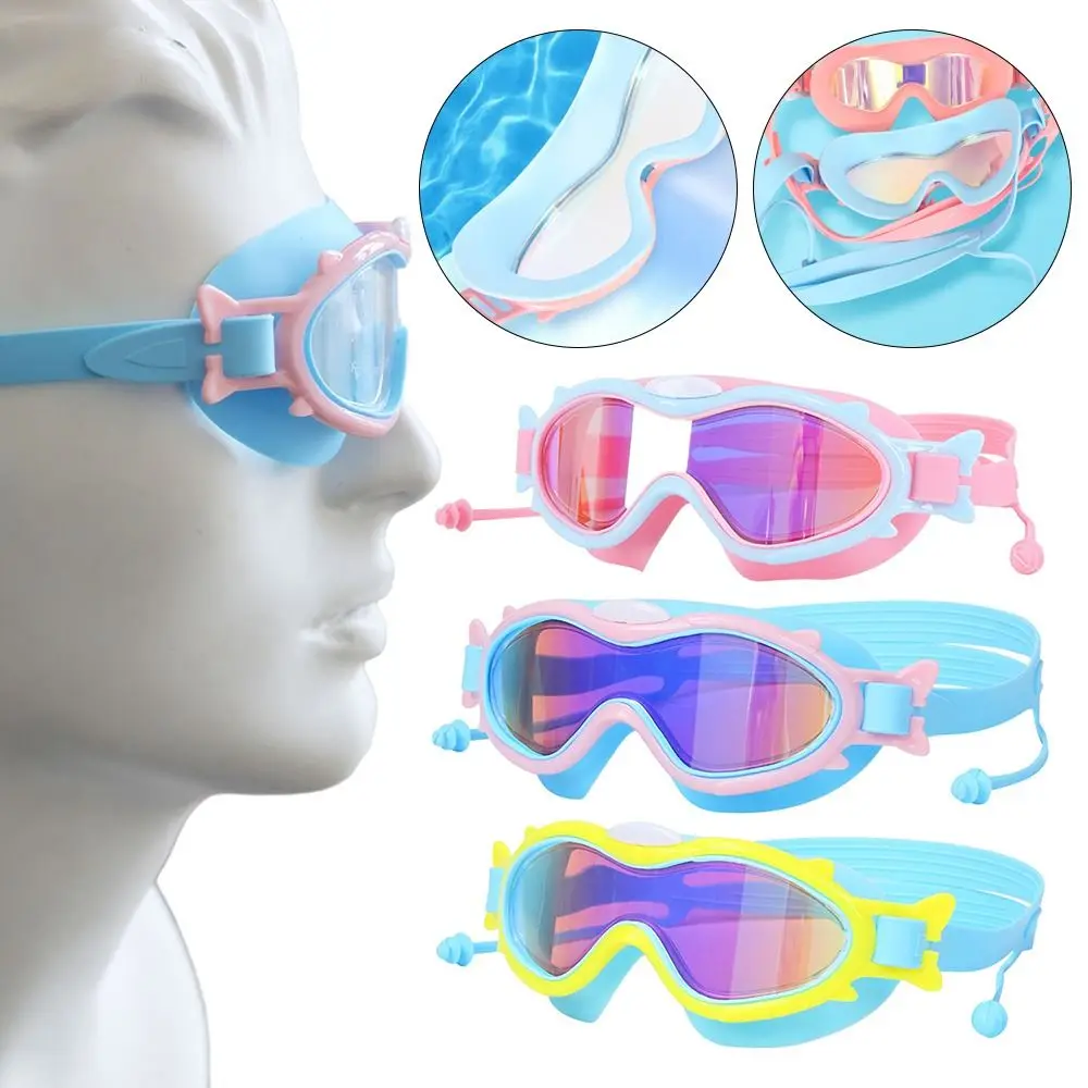 

Kids Swimming Goggles Children Wide Vision Swim Glasses Anti-Fog Anti-UV Snorkeling Diving Mask Ear Plugs Outdoor Water Sports