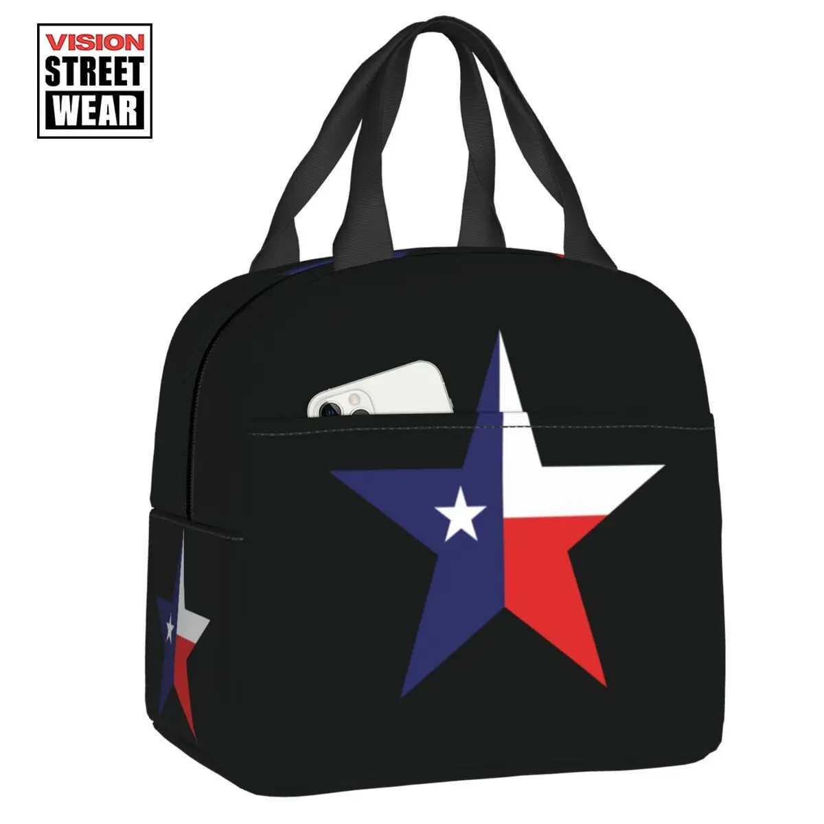 

2023 New Texas Lone Star Logo Insulated Lunch Tote Bag For Flag Of Texas Resuable Thermal Cooler Bento Box Kids School Children