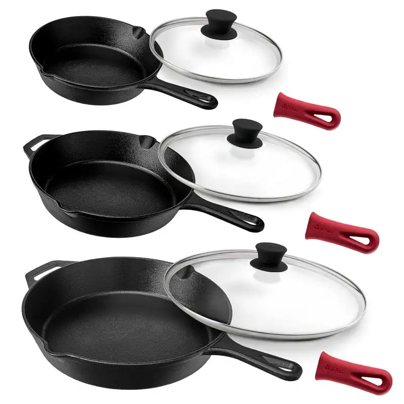 ” Pre-Seasoned 3-Piece Iron Kitchen Skillet Set 8” 10” 12” with Lid Organizers storage Storage organizer Closet organize
” Pre-Seasoned 3-Piece Iron Kitchen Skillet Set 8” 10” 12” with Lid Organizers storage Storage organizer Closet organize