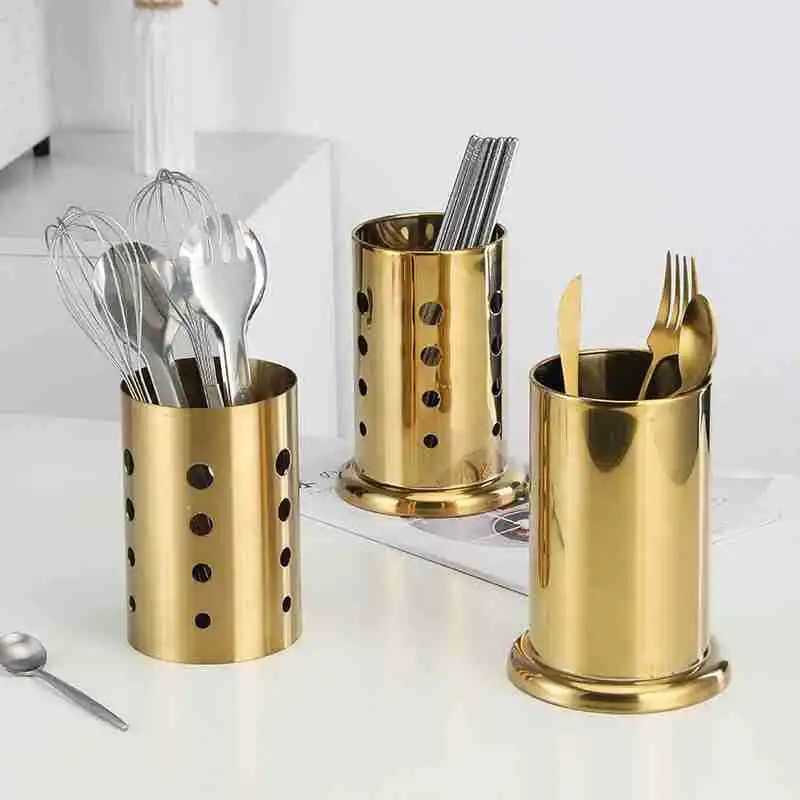 Golden stainless steel chopstick barrel modern minimalist chopstick storage box thickened kitchen drained chopstick cage
Golden stainless steel chopstick barrel modern minimalist chopstick storage box thickened kitchen drained chopstick cage