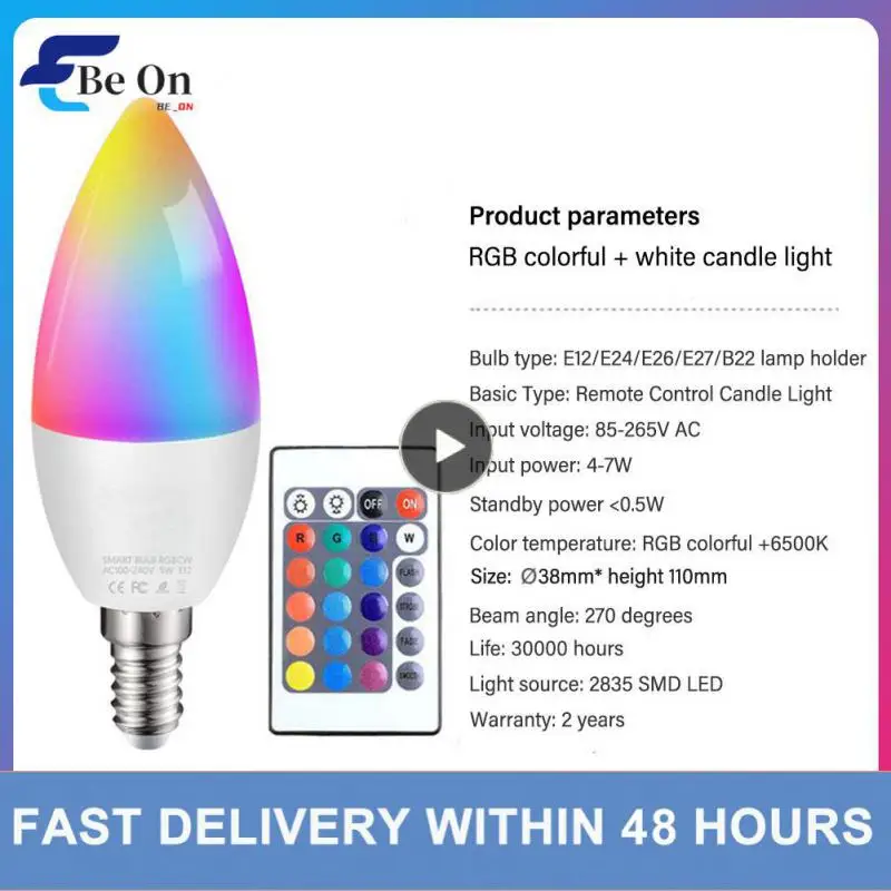 1~8PCS Wifi Smart Light Bulb E14 E27 B22 Candle Lamp RGB+CW+WW Tuya Smart Life APP Voice Control Compatible Alexa Google Home
1~8PCS Wifi Smart Light Bulb E14 E27 B22 Candle Lamp RGB+CW+WW Tuya Smart Life APP Voice Control Compatible Alexa Google Home