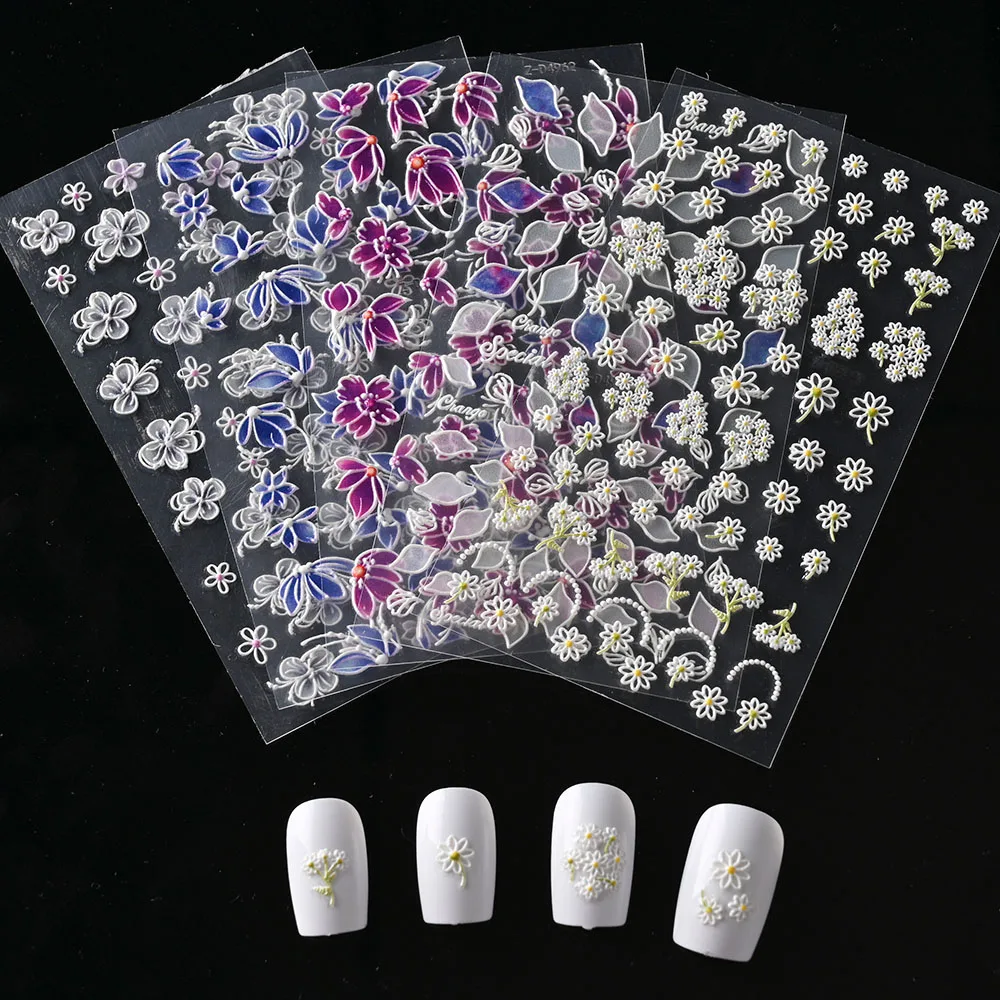 1 Sheet 5D Flower Nail Sticker Small Fresh Daisy Leaf Nail Art Decorative Stickers New Technology Japanese Sweet Nail Art Decals
1 Sheet 5D Flower Nail Sticker Small Fresh Daisy Leaf Nail Art Decorative Stickers New Technology Japanese Sweet Nail Art Decals