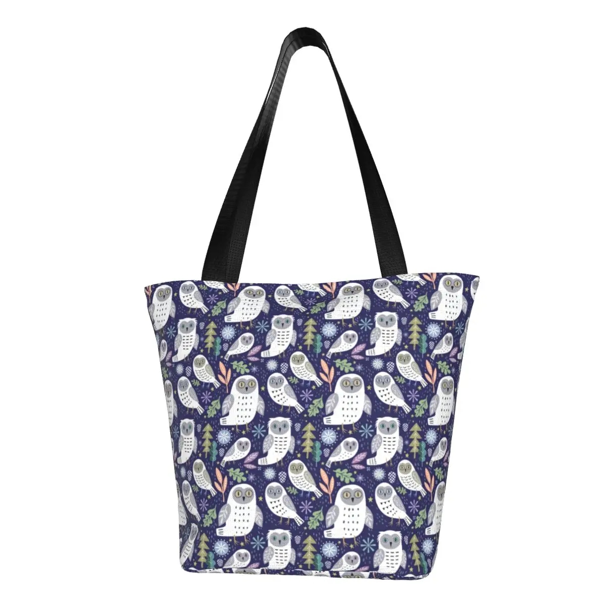 

Owl Print Shopper Bag Unique and Fun Animal Print Shoulder Bag Women Aesthetic Tote Bag Polyester Work Female Handbags