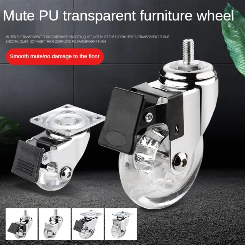 4 Pcs/Lot 3 Inch Transparent Wheel Furniture Display Cabinet Mute Rubber Universal Pulley Steering Caster
4 Pcs/Lot 3 Inch Transparent Wheel Furniture Display Cabinet Mute Rubber Universal Pulley Steering Caster