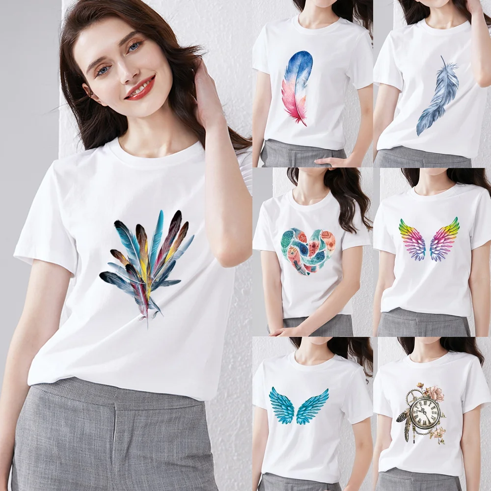 Ladies Harajuku T-shirt Sweet Style Casual Simple Top O-Neck Commuter Comfortable Slim Series Printed Sports Women
Ladies Harajuku T-shirt Sweet Style Casual Simple Top O-Neck Commuter Comfortable Slim Series Printed Sports Women