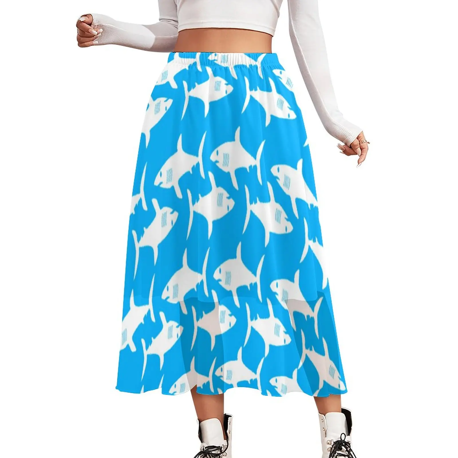 Great White Shark Chiffon Skirt Cool Animal Print Street Fashion Long Skirts Beach Boho Skirt Graphic Clothes Birthday Present
Great White Shark Chiffon Skirt Cool Animal Print Street Fashion Long Skirts Beach Boho Skirt Graphic Clothes Birthday Present