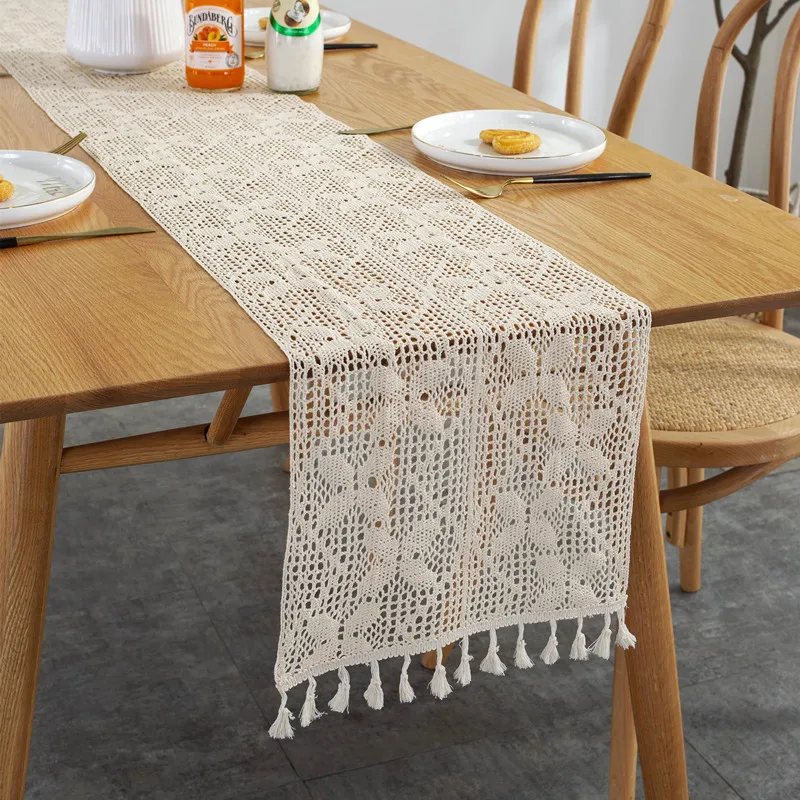 Widening stitching Pastoral crochet knit hollow table cloth lace tassel table runner white decor table runner lace flag Lengthen
Widening stitching Pastoral crochet knit hollow table cloth lace tassel table runner white decor table runner lace flag Lengthen