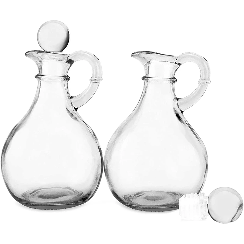 

Стеклянные бутылки для масла и уксуса (набор из 6 шт.), круглый стеклянный диспенсер для масла с пробкой