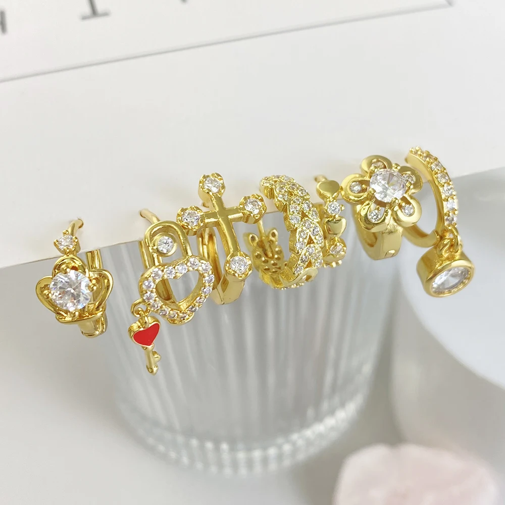 Fashion Flower Hoop Earrings for Women Gold Color Copper Micro Zircon Luxury Jewelry Piercing Earring Party Gift
Fashion Flower Hoop Earrings for Women Gold Color Copper Micro Zircon Luxury Jewelry Piercing Earring Party Gift
