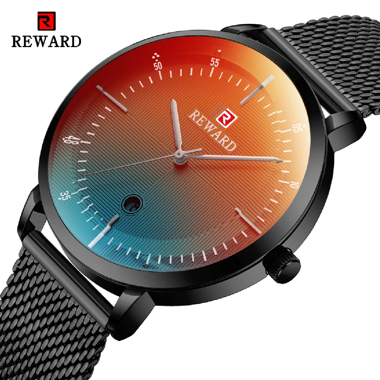 REWARD Men Watches Bright Color Changing Glass with Calendar Waterproof Quartz Watch Men Stainless Steel Business Wrist Watch
REWARD Men Watches Bright Color Changing Glass with Calendar Waterproof Quartz Watch Men Stainless Steel Business Wrist Watch
