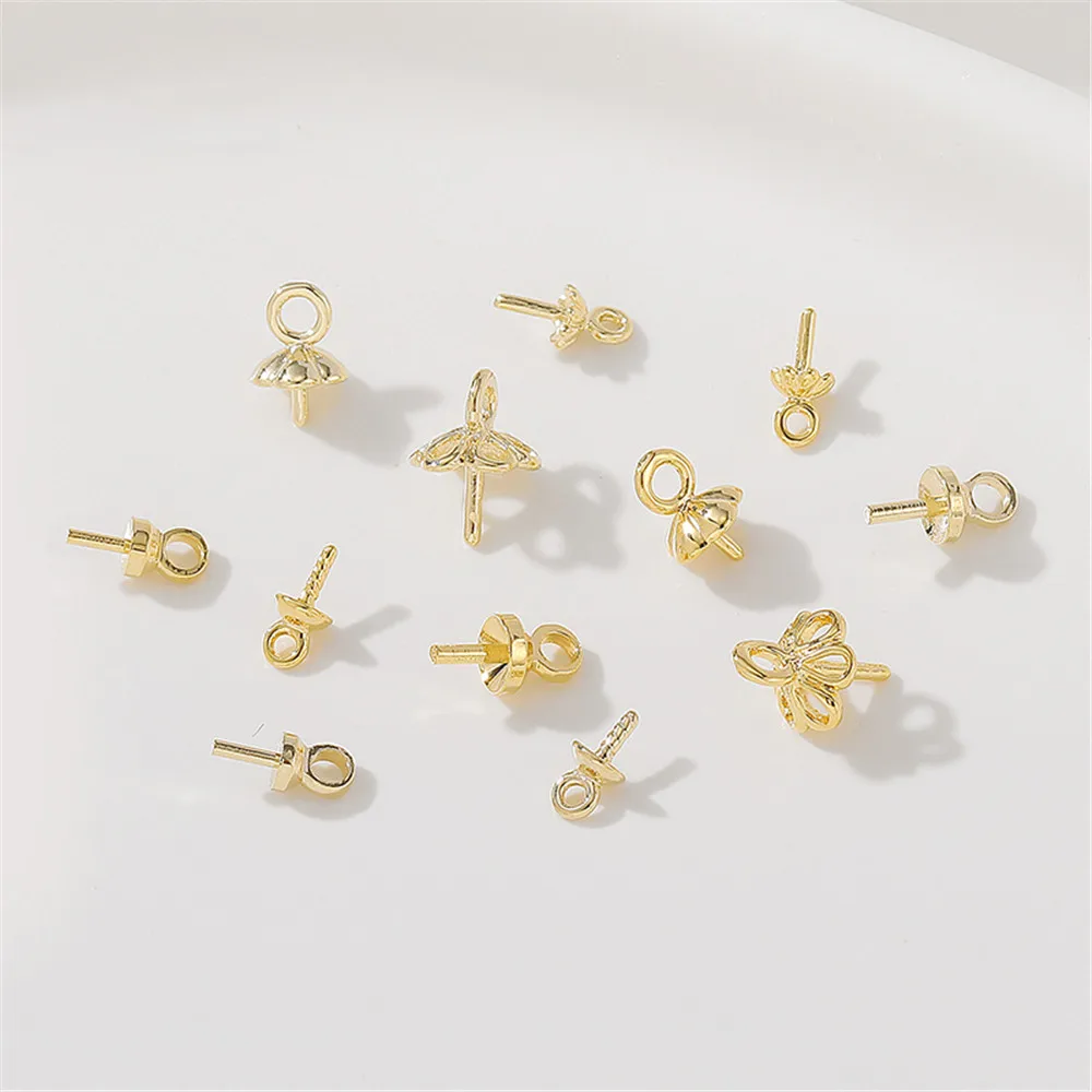 14K18K Gold Color Half Hole Pearl Pendant Bead Holder Flower Holder Hat DIY Handmade Necklace Earrings Jewelry Accessories
14K18K Gold Color Half Hole Pearl Pendant Bead Holder Flower Holder Hat DIY Handmade Necklace Earrings Jewelry Accessories