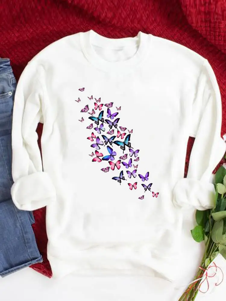 Autumn Spring O-neck Fashion Casual Women Clothing Butterfly Lovely Trend Graphic Sweatshirts Clothes Print Pullovers
Autumn Spring O-neck Fashion Casual Women Clothing Butterfly Lovely Trend Graphic Sweatshirts Clothes Print Pullovers