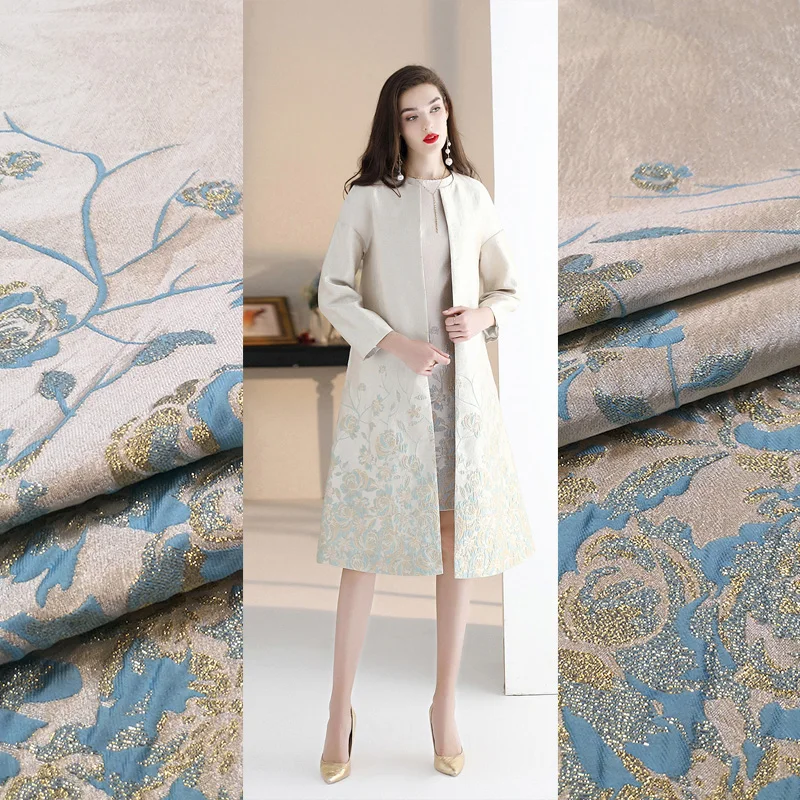Jacquard Polyester Fabric French Style Elegant Gold Silk Dress Cloth for Performance Dress Windbreaker Custom By Meter
Jacquard Polyester Fabric French Style Elegant Gold Silk Dress Cloth for Performance Dress Windbreaker Custom By Meter