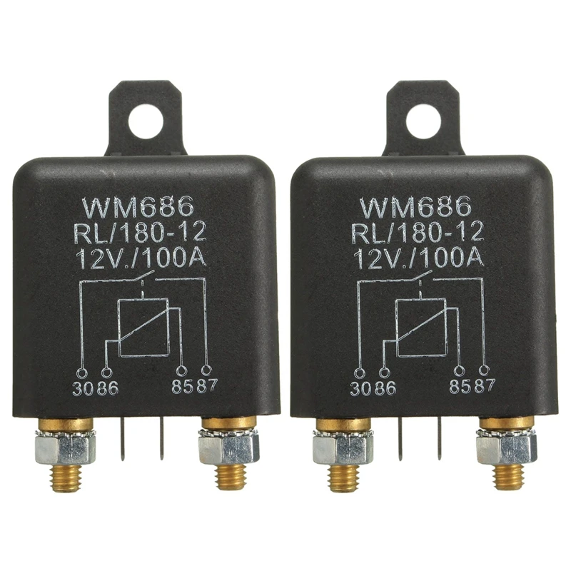 2X 12V 100Amp 4-Pin Heavy Duty ON/OFF Switch Split Charge Relay For Auto Boat Van Black
2X 12V 100Amp 4-Pin Heavy Duty ON/OFF Switch Split Charge Relay For Auto Boat Van Black