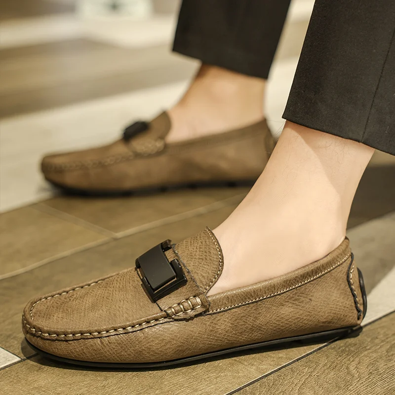 Genuine Leather Loafers Men Design Moccasin Fashion Slip on Shoes Breathable Soft Flats New Men Casual Shoes Handmade Boat Shoes
Genuine Leather Loafers Men Design Moccasin Fashion Slip on Shoes Breathable Soft Flats New Men Casual Shoes Handmade Boat Shoes