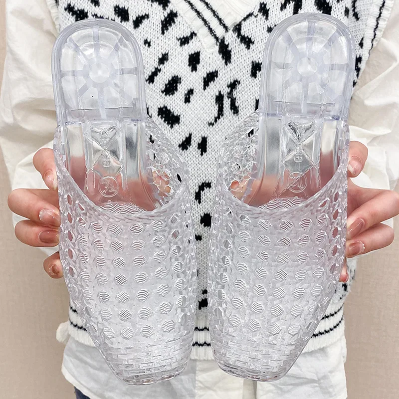 Transparent PVC Sandals Woman Summer Half Slippers Beach Water Waterproof Anti-Slip Flip Flops Women Shoes
Transparent PVC Sandals Woman Summer Half Slippers Beach Water Waterproof Anti-Slip Flip Flops Women Shoes