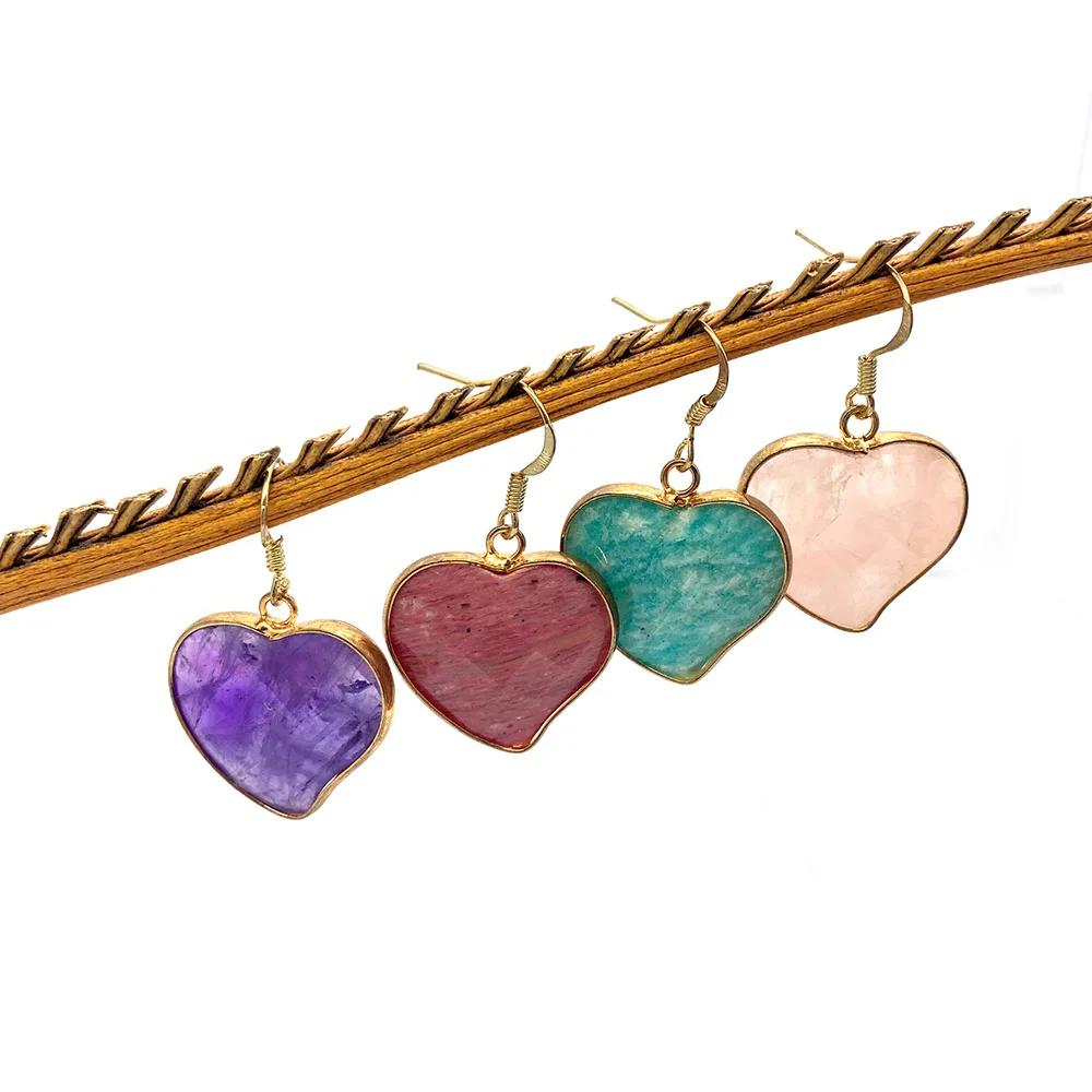 Natural Amethyst Pink Crystal Green Stone Peach Heart Stud Earrings for Fashion Handmade DIY High-end Jewelry Accessories
Natural Amethyst Pink Crystal Green Stone Peach Heart Stud Earrings for Fashion Handmade DIY High-end Jewelry Accessories