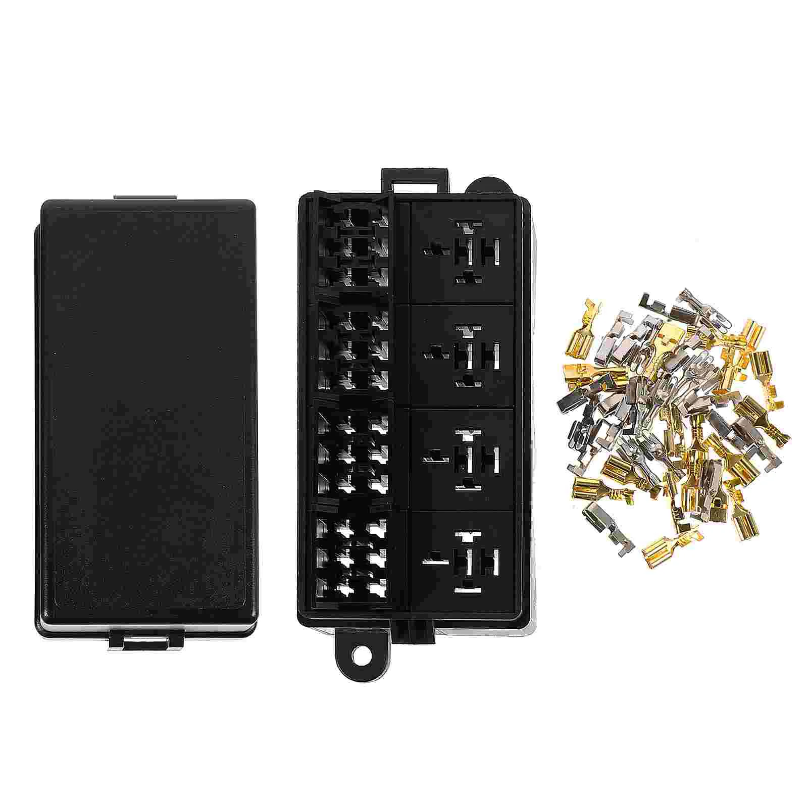 1 Set Terminals Practical Relay 12 Ways Relay Fuse Box Terminals Kit Car Fuse Holders Car Fuse Box (Black)
1 Set Terminals Practical Relay 12 Ways Relay Fuse Box Terminals Kit Car Fuse Holders Car Fuse Box (Black)
