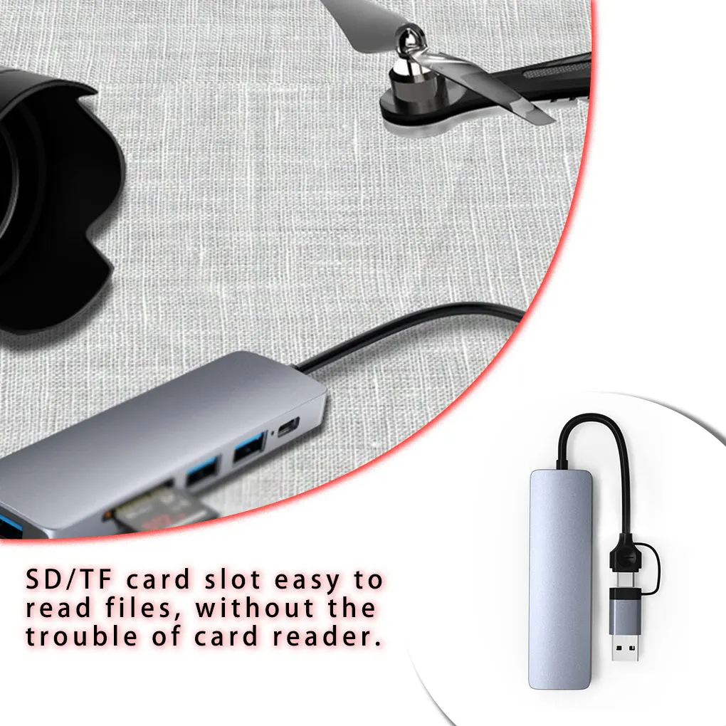 USB A C Hub Многофункциональный кабельный соединитель Адаптер оборудование Соединительный инструмент
USB A C Hub Многофункциональный кабельный соединитель Адаптер оборудование Соединительный инструмент