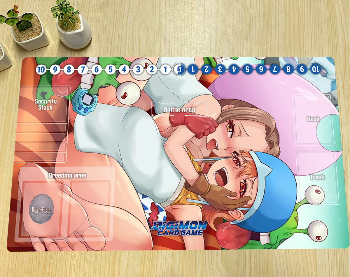 Игровой коврик Digimon Numemon Mimi Sora DTCG, коврик для настольных игр, игровой коврик для торговых карт, коврик для мыши в стиле аниме, индивидуальная с...