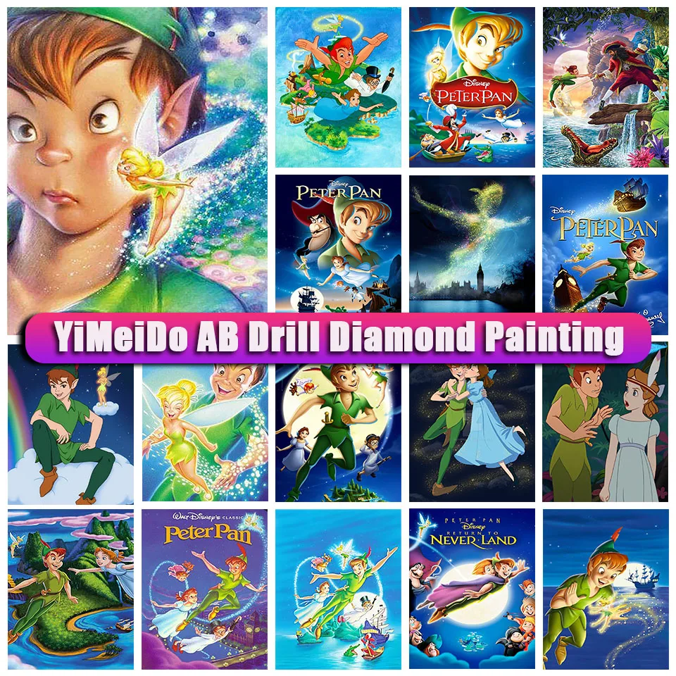 Disney AB Diamond Painting Anime Peter Pan Full Drill Diamond Embroidery Mosaic Cartoon Cross Stitch Kits for Kids Room Decor
Disney AB Diamond Painting Anime Peter Pan Full Drill Diamond Embroidery Mosaic Cartoon Cross Stitch Kits for Kids Room Decor