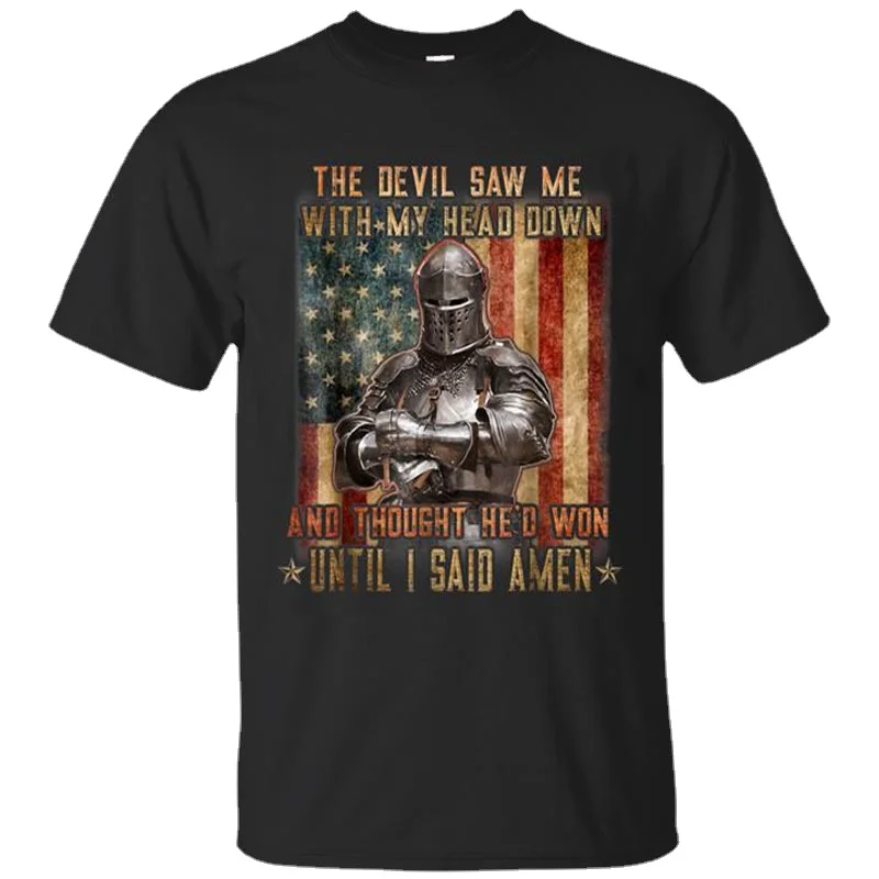 

The Devil Saw Me with My Head Down and Thought He'd Won ,Crusader Knights Templar T Shirt