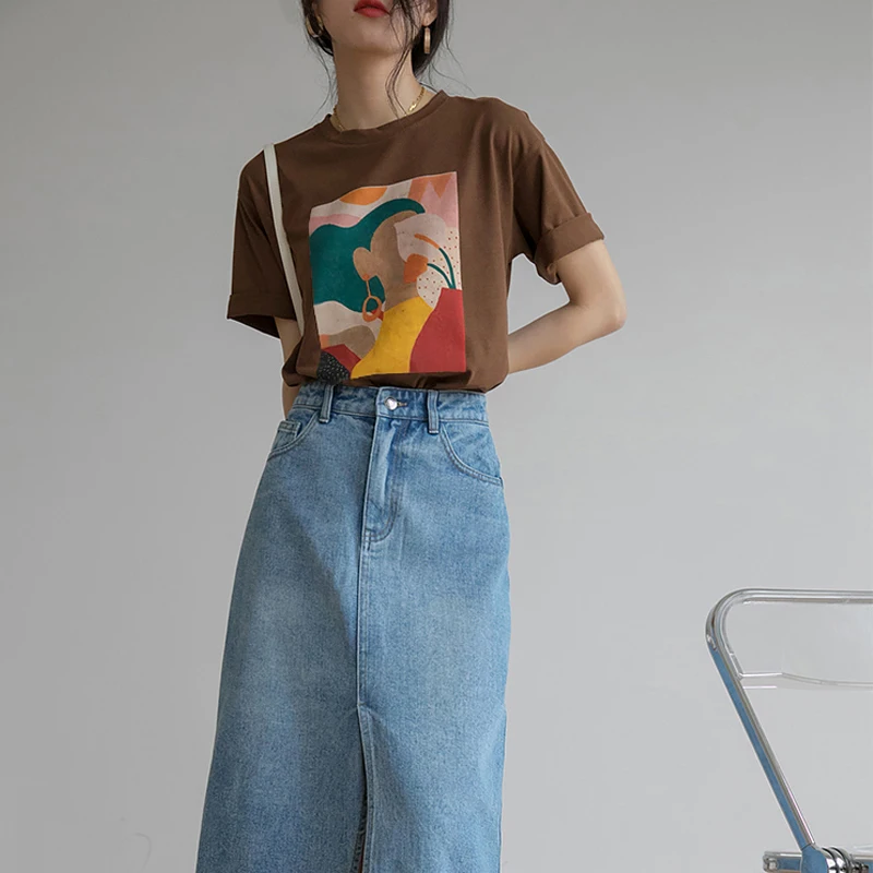 2022 Summer Aesthetic Printed T Shirts Women Cotton Vintage Graphic Woman Tshirts Loose Clothing Women Casual Female Tops
2022 Summer Aesthetic Printed T Shirts Women Cotton Vintage Graphic Woman Tshirts Loose Clothing Women Casual Female Tops