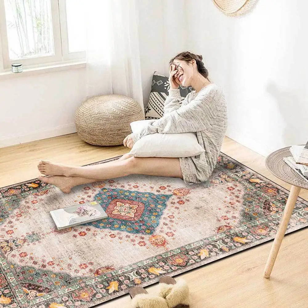 

Персидский стиль спальня прикроватная зона ковры ретро геометрический цветочный принт гостиная нескользящая дверь