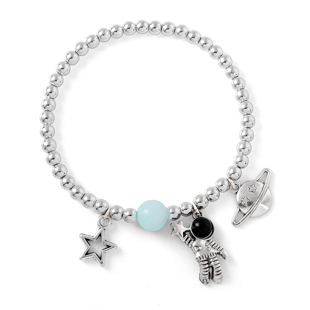 Silver Color Hematite Beaded Bracelets Spaceman Star Moon Pendant Bracelets Chalcedony Stones Brcacelet For Lovers Jewelry Gifts
Silver Color Hematite Beaded Bracelets Spaceman Star Moon Pendant Bracelets Chalcedony Stones Brcacelet For Lovers Jewelry Gifts