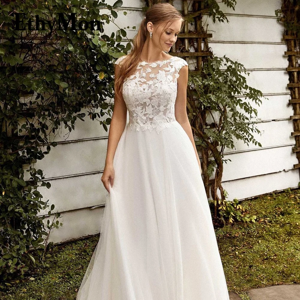 Ethymon Pastrol Scoop Backless Wedding Dresses For Bride Zipper Sleeveless Floral Print Robe De Soirée De Mariage Custom Made
Ethymon Pastrol Scoop Backless Wedding Dresses For Bride Zipper Sleeveless Floral Print Robe De Soirée De Mariage Custom Made