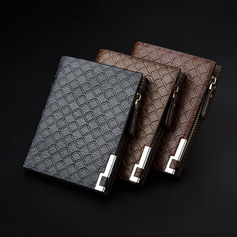Wallet Men's Natural Leather Short Wallets Knurling Leather Male Wallet Retro Small Zipper Three Fold Slim Man Purse Erkek Cuzda 
Wallet Men's Natural Leather Short Wallets Knurling Leather Male Wallet Retro Small Zipper Three Fold Slim Man Purse Erkek Cuzda