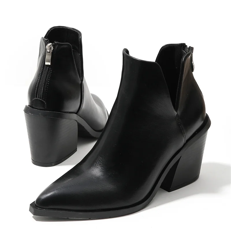 Spring Autumn Sexy Ladies Boots Crude Heels Cutout Pumps Pointed Toe Patent Leather Heels Zipper New Design Women's Ankle Boots
Spring Autumn Sexy Ladies Boots Crude Heels Cutout Pumps Pointed Toe Patent Leather Heels Zipper New Design Women's Ankle Boots