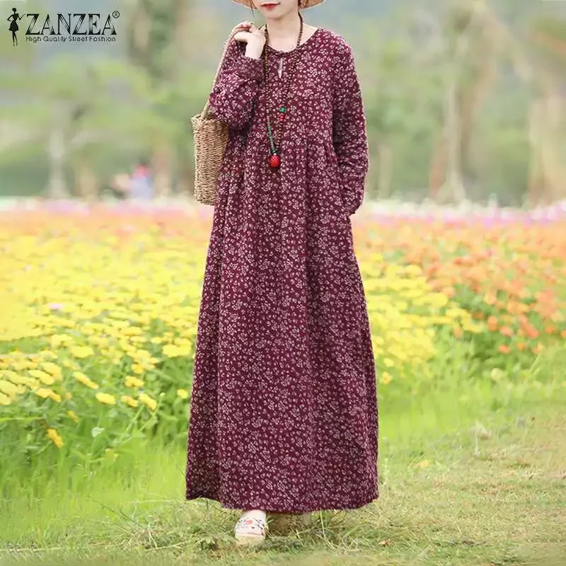 Vintage Women's Printed Dress 2022 ZANZEA Spring Sundress Casual Long Sleeve Maxi Vestidos Female Floral Hollow Robe Oversiz
Vintage Women's Printed Dress 2022 ZANZEA Spring Sundress Casual Long Sleeve Maxi Vestidos Female Floral Hollow Robe Oversiz