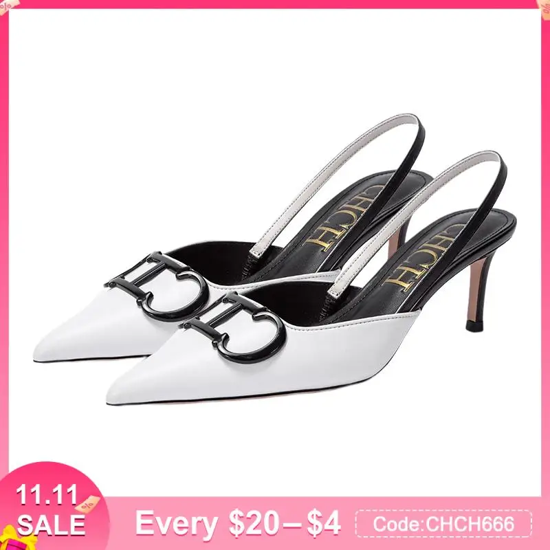 High Heels White High End Elegant Women's Wedding Luxury Designer 2023 New Fashion Retro Slim Heels Black Ankle Leather Sandals
High Heels White High End Elegant Women's Wedding Luxury Designer 2023 New Fashion Retro Slim Heels Black Ankle Leather Sandals