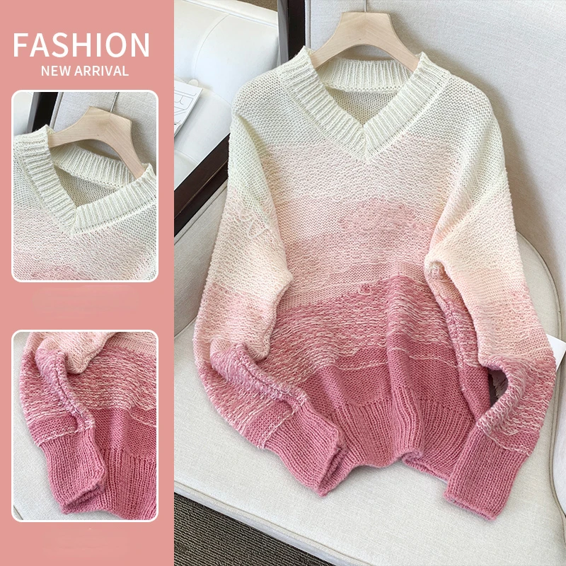 Женский свитер с V-образным вырезом, теплый пуловер в стиле ретро, элегантный Свободный Повседневный мягкий свитер с французским градиентом...
Женский свитер с V-образным вырезом, теплый пуловер в стиле ретро, элегантный Свободный Повседневный мягкий свитер с французским градиентом...