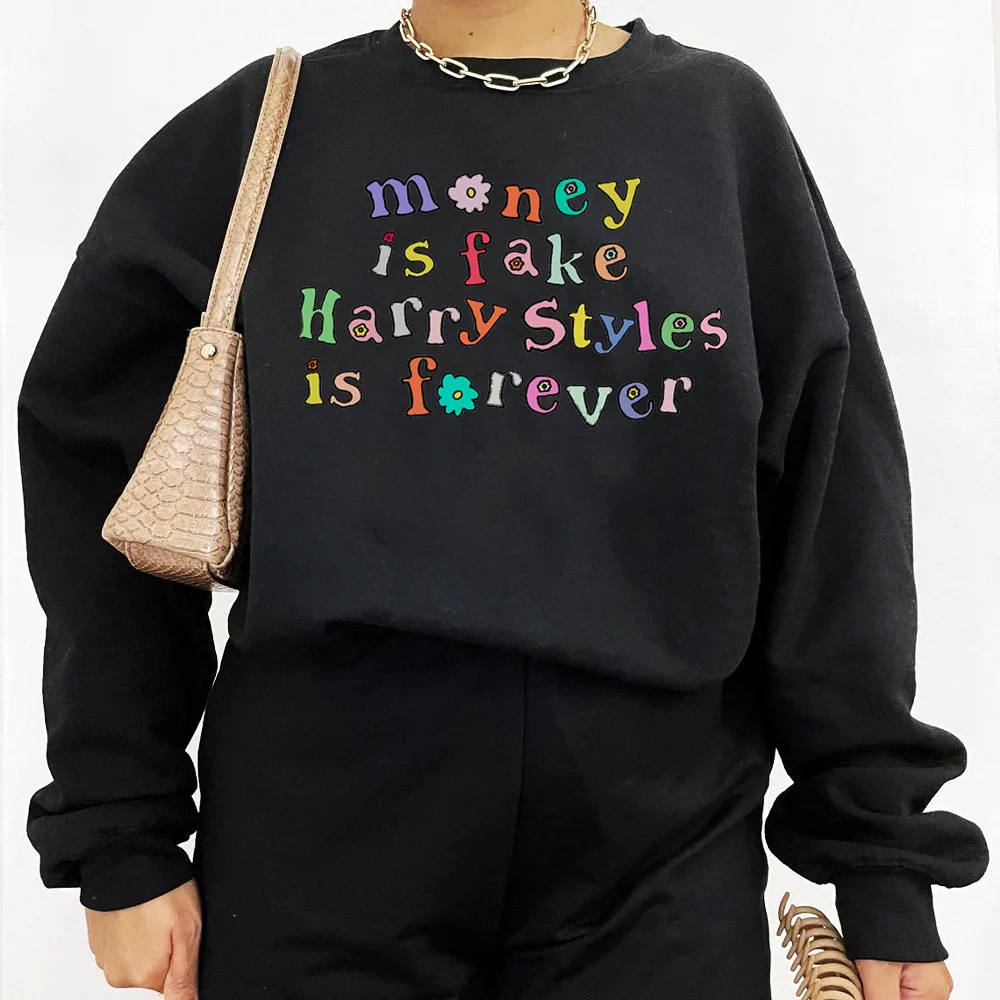 Money is Fake Harry Style is Forever Rainbow Letters Printing Women Funny Sweatshirts 2022 Autumn Loose Retro Style Pullover
Money is Fake Harry Style is Forever Rainbow Letters Printing Women Funny Sweatshirts 2022 Autumn Loose Retro Style Pullover