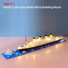 1860PCS Diamond Bricks Toys for Boys Titanic Cruise Ship Model Micro Building Blocks DIY Toys Boat Kids Kit Educational Toy Gift