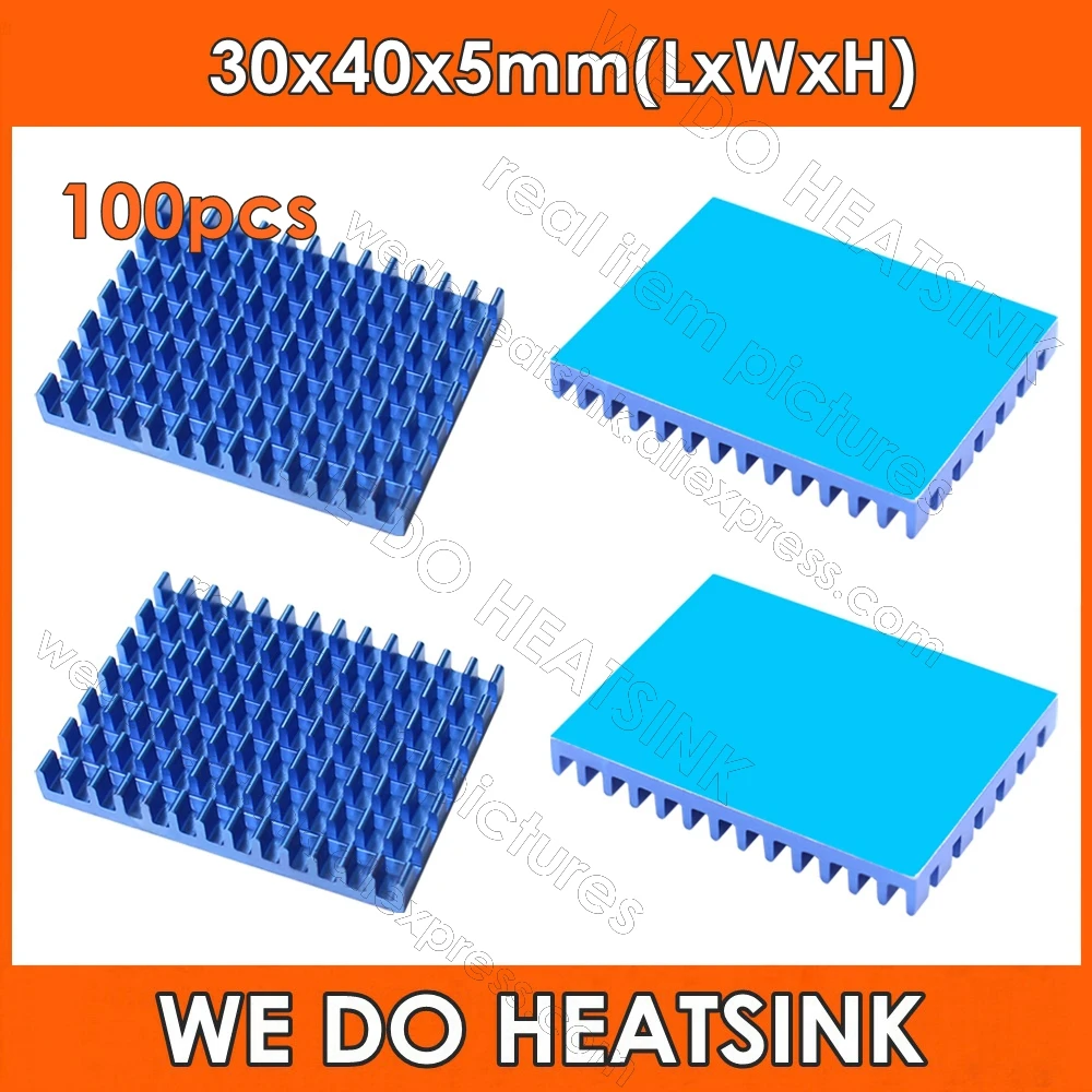 WE DO HEATSINK 100pcs 30x40x5mm Blue Anodized Slotted Aluminum Heatsink Radiator Cooler With Thermal Heat Transfer Tape
WE DO HEATSINK 100pcs 30x40x5mm Blue Anodized Slotted Aluminum Heatsink Radiator Cooler With Thermal Heat Transfer Tape