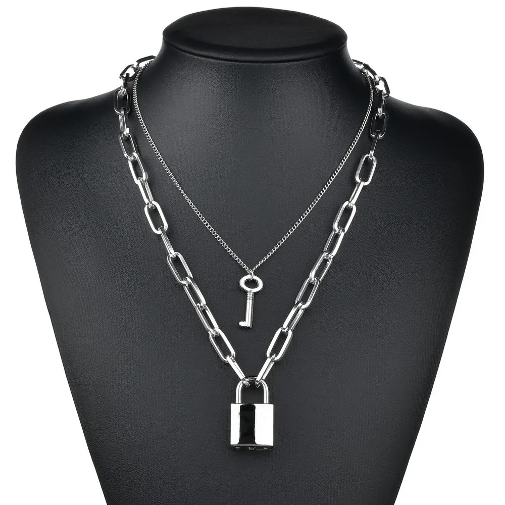 Charmsmic Key and Pad Lock Chain Necklaces For Women Silver Color Stainless Steel Pendant Lucky Fortune Jewelry
Charmsmic Key and Pad Lock Chain Necklaces For Women Silver Color Stainless Steel Pendant Lucky Fortune Jewelry