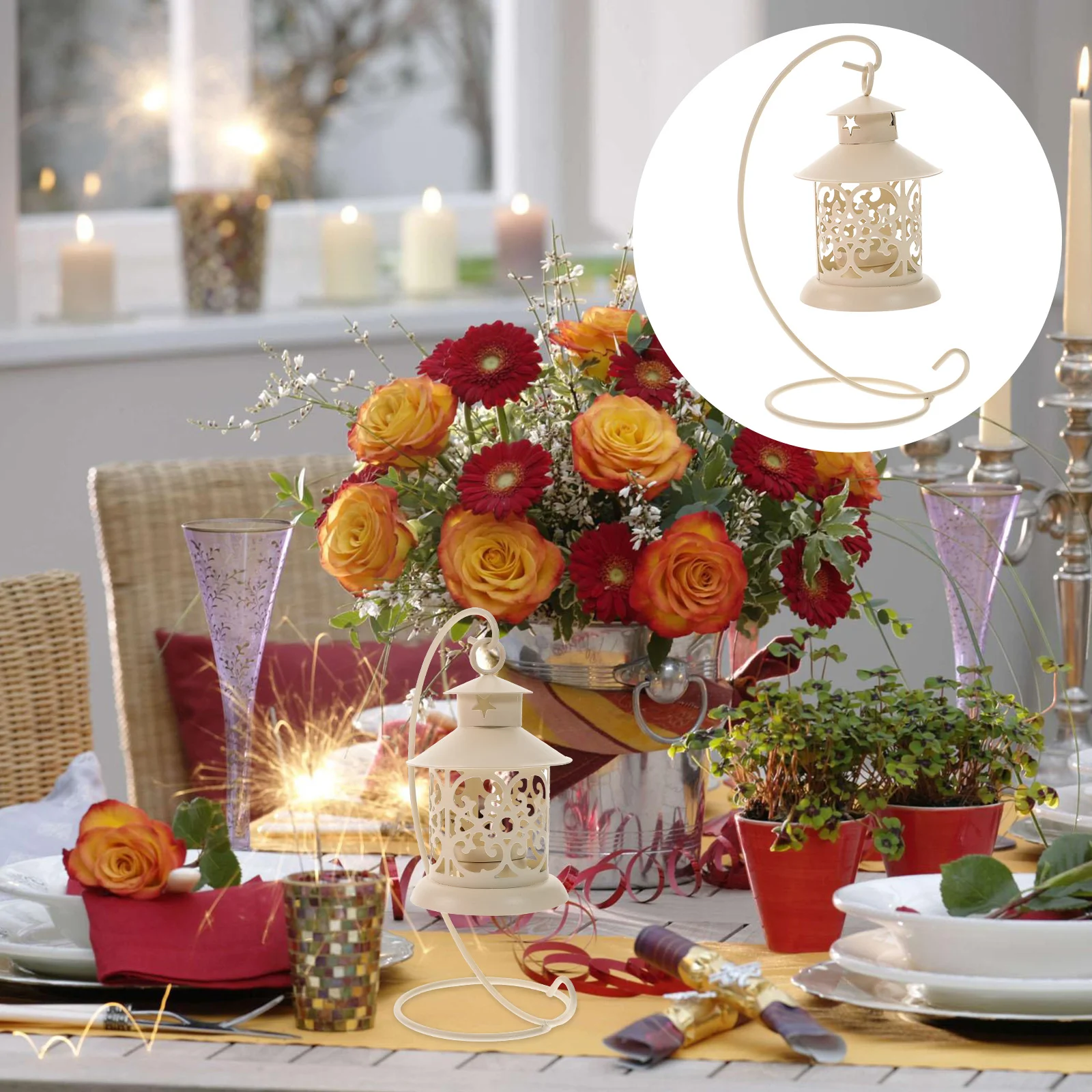 1 Set Reusable Hollow Retro Desktop Adornment Candlestic Party Wedding 
1 Set Reusable Hollow Retro Desktop Adornment Candlestic Party Wedding