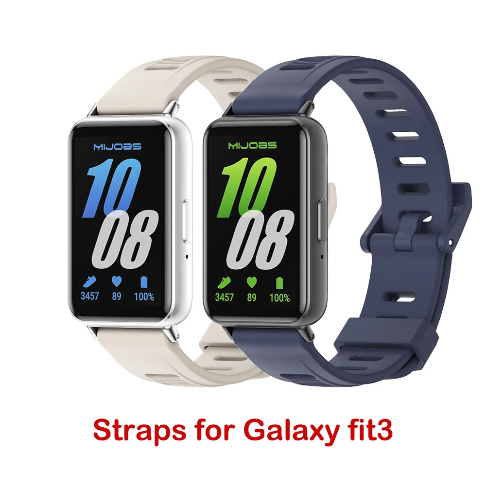 Ремешок силиконовый для Samsung Galaxy Fit 3 сменный мягкий кожаный Смарт-браслет Fit3 Correa
